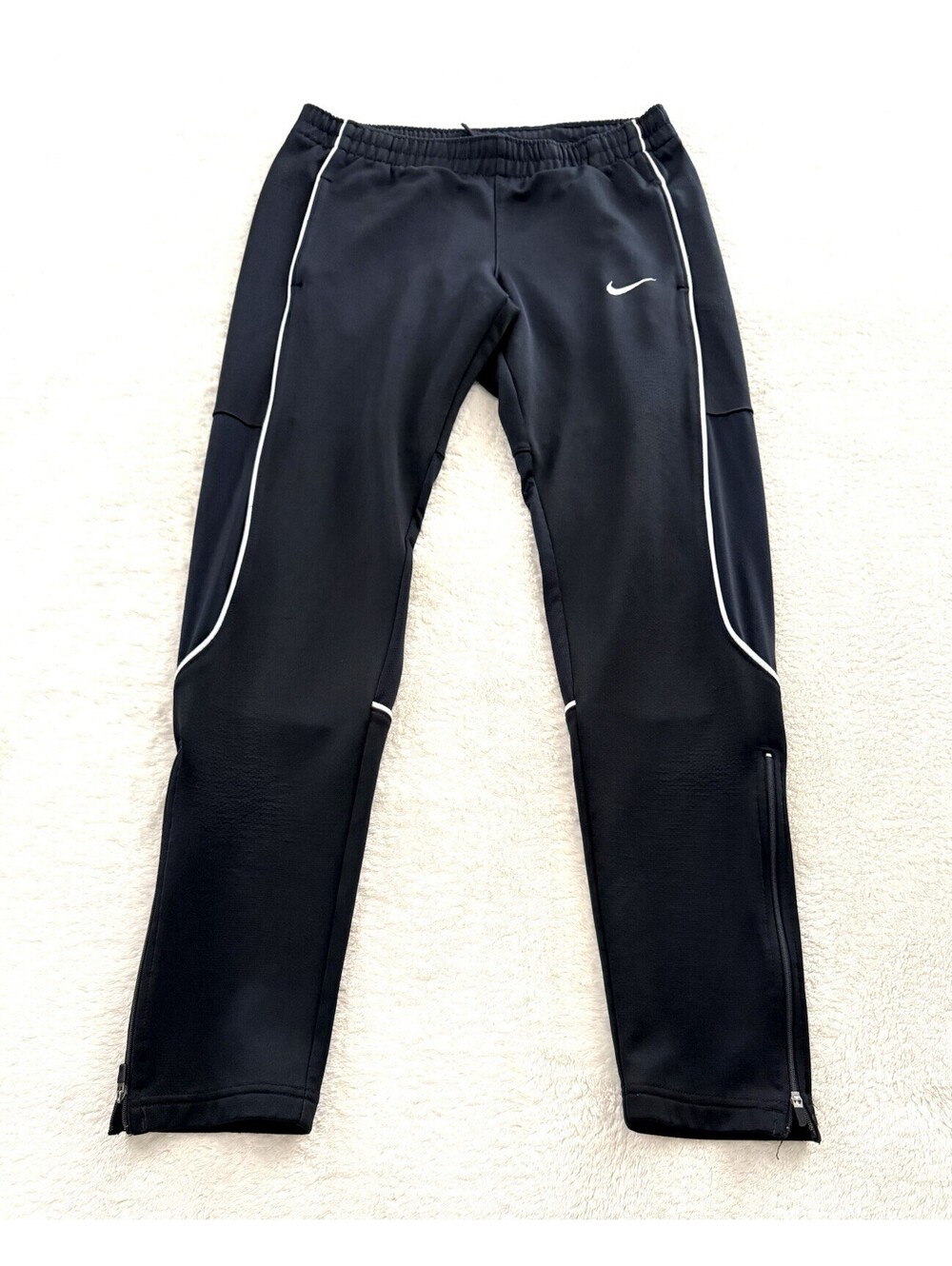 Nike Dri-FIT Men’s Slim Track Pants Black Size L Zip Ankle Running Athletic